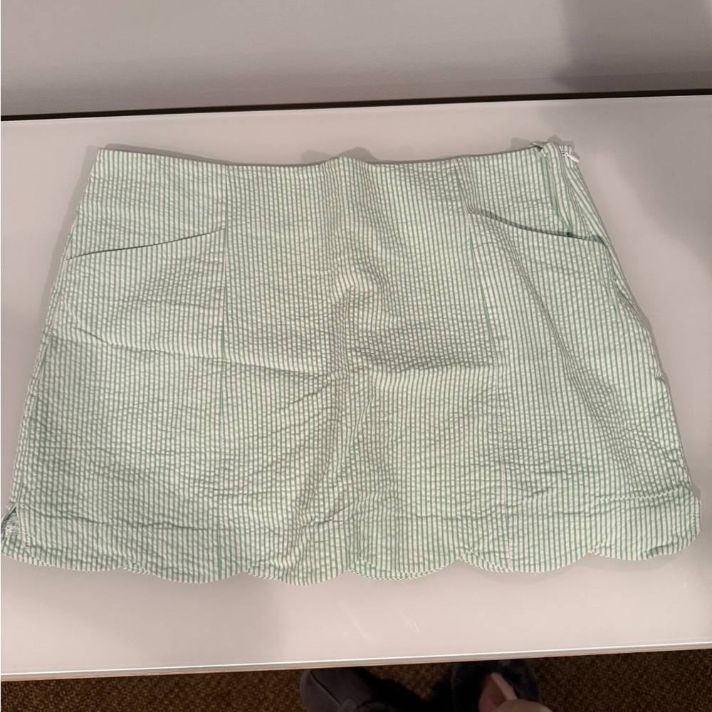 Lilly Pulitzer Seersucker Scallop Mini Skirt